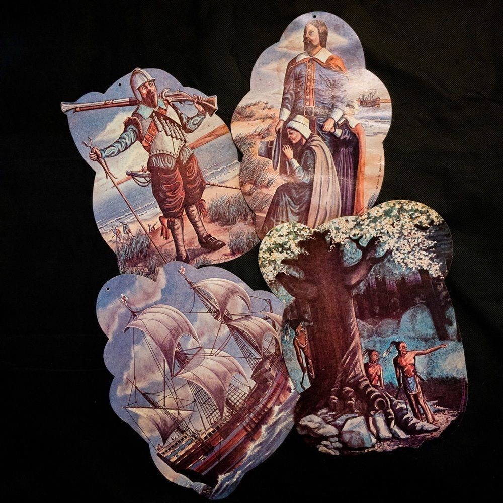 VTG Thanksgiving Columbus Die Cut Decor